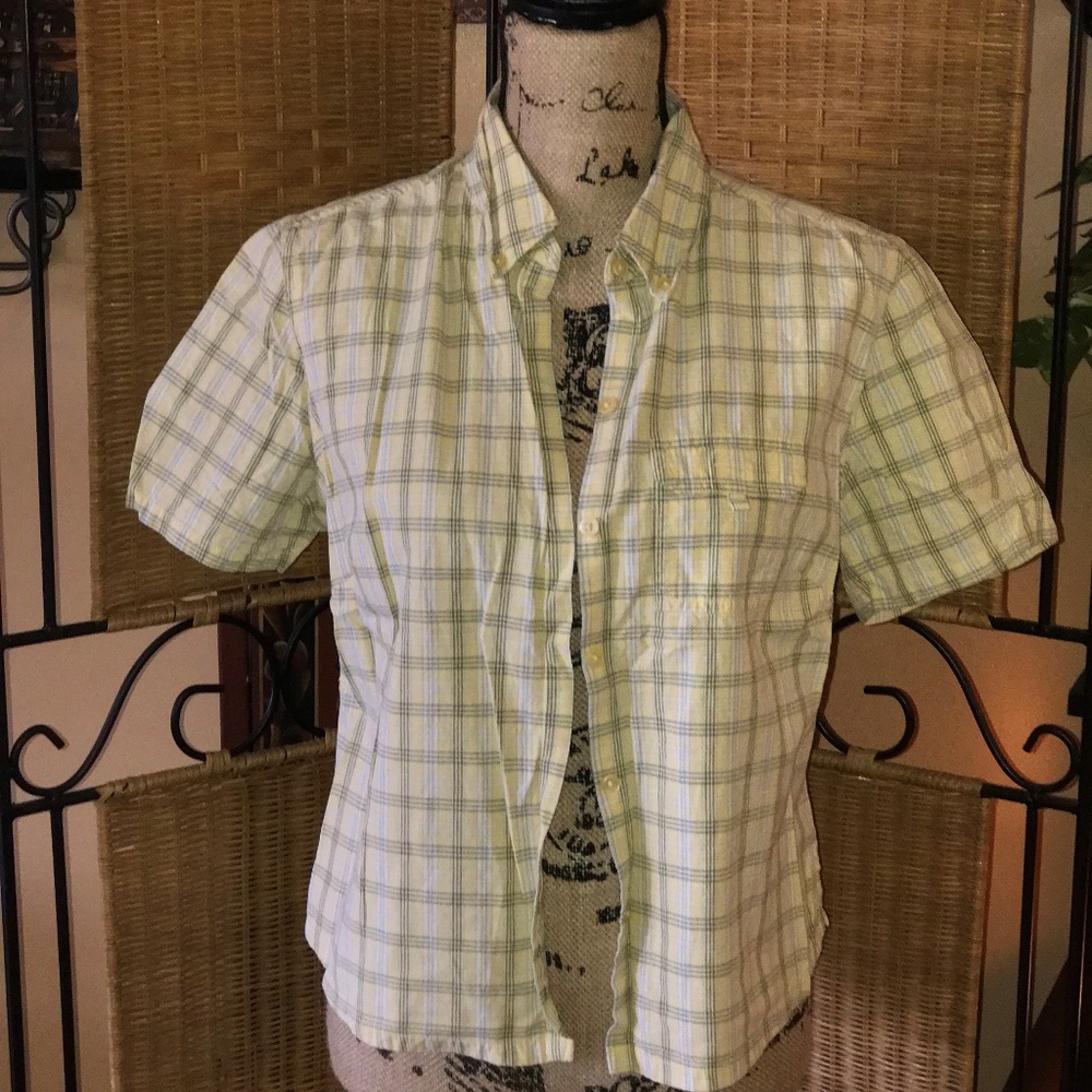 Yellow Checked Button Down Shirt